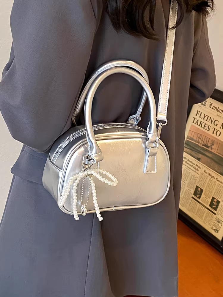 Túi xách cao cấp dành cho nữ, thời trang thu đông 2025, túi đeo chéo mới, túi bowling cầm tay, túi công sở nhỏ gọn