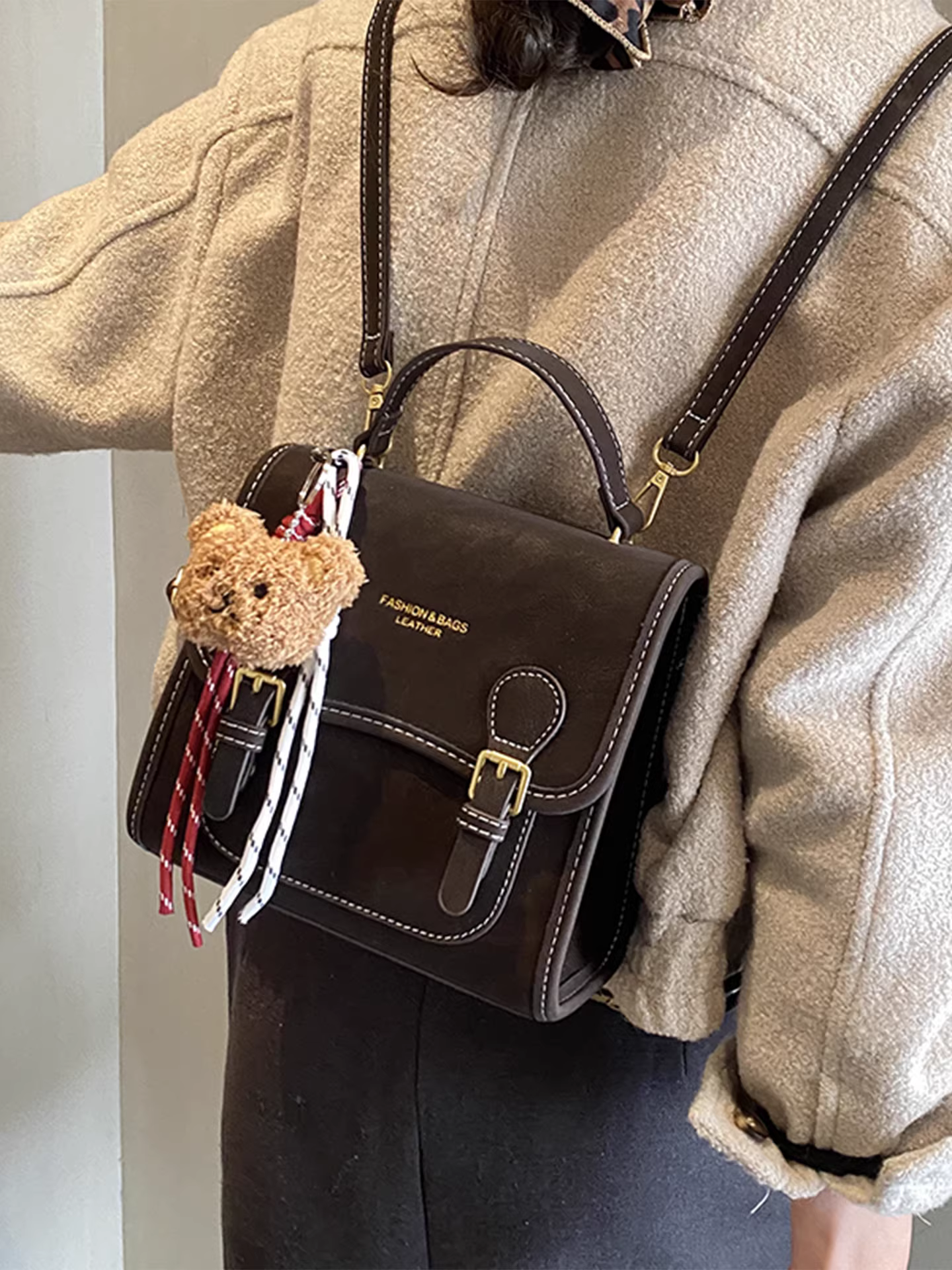 Ba lô retro cao cấp dành cho nữ, thiết kế độc đáo thời trang, cặp đi học dành cho học sinh, ba lô du lịch nhẹ, sang trọng