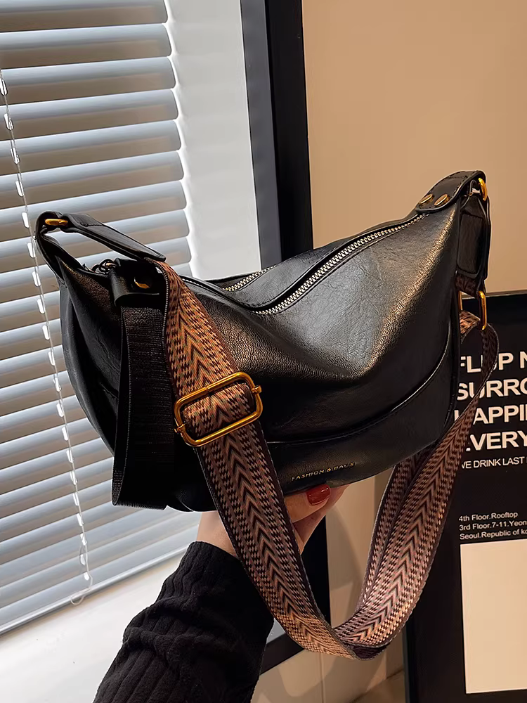 Túi xách thiết kế độc đáo dành cho nữ, dung tích lớn, mẫu mới thời trang retro thu đông 2025, túi đeo chéo/vách vai, túi bánh bao nữ.