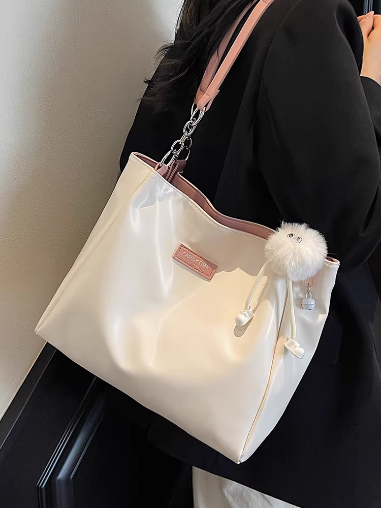 Túi tote nữ, dung tích lớn, mẫu mới 2025, đa năng cho mùa hè, túi đeo vai đơn giản, túi đi học, đi làm thông thường.