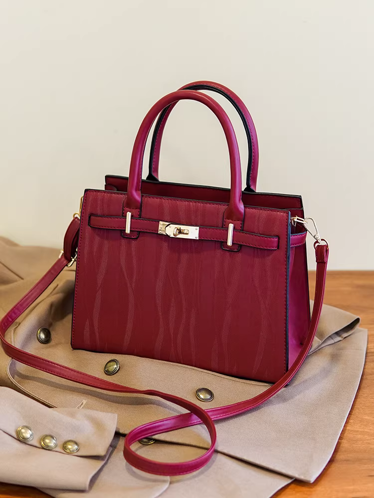 Túi xách nữ cao cấp dung tích lớn 2025 túi phù dâu mới túi cưới túi xách đeo vai túi cô dâu màu đỏ đám cưới