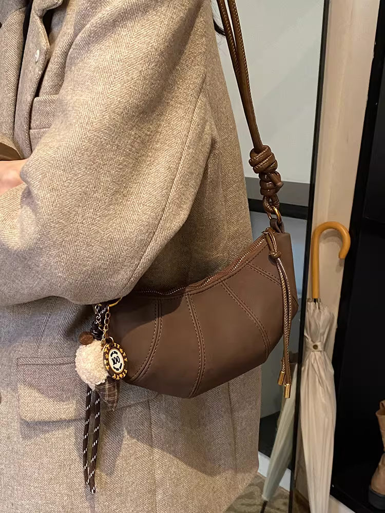 Túi xách cao cấp dành cho nữ, phong cách retro thu đông 2025, túi đeo chéo thời trang mới, túi bánh bao đi làm nữ.