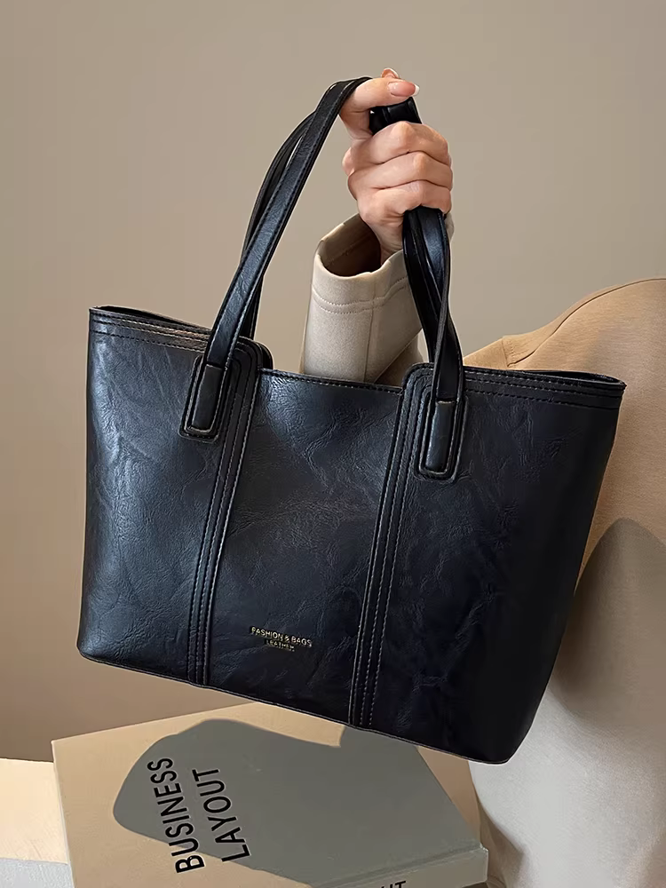 Túi đi làm hàng ngày dành cho nữ, dung tích lớn, kiểu dáng thu đông 2025 mới, đơn giản và đa năng, đeo vai, túi tote cao cấp