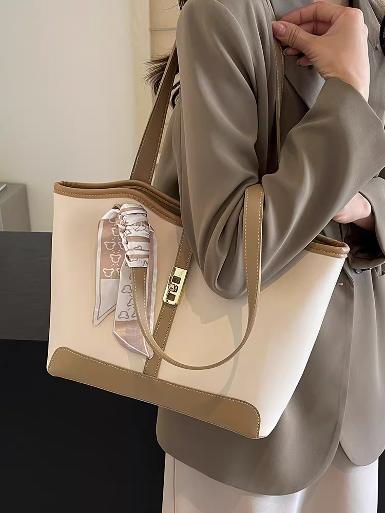 Túi tote nữ, dung tích lớn, kiểu dáng mới 2025, đa năng, túi đeo vai có họa tiết, túi lớn, cảm giác cao cấp, túi đi làm và đi làm hàng ngày.