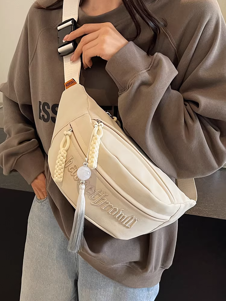 Túi vải canvas nữ, dung tích lớn, kiểu dáng mới 2025, thiết kế cá tính, túi đeo chéo, túi thể thao cao cấp dành cho nữ