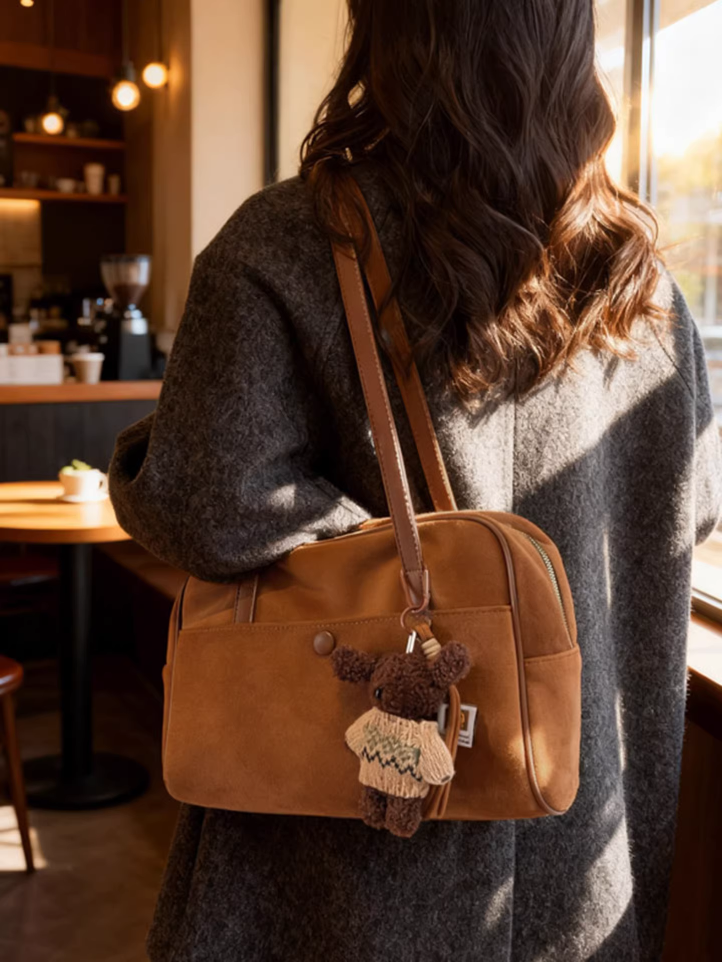 Túi da lộn cỡ lớn dành cho nữ, phong cách retro thu đông 2025, túi đeo vai/nách đơn giản, túi gối cao cấp đi làm