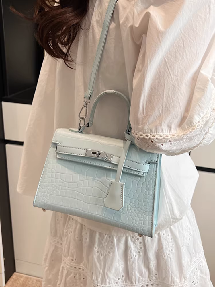 Túi xách nhỏ kiểu Pháp cổ điển dành cho nữ xuân hè 2025, thời trang mới, đa năng, đeo vai, đeo chéo, túi độc đáo, túi Kelly