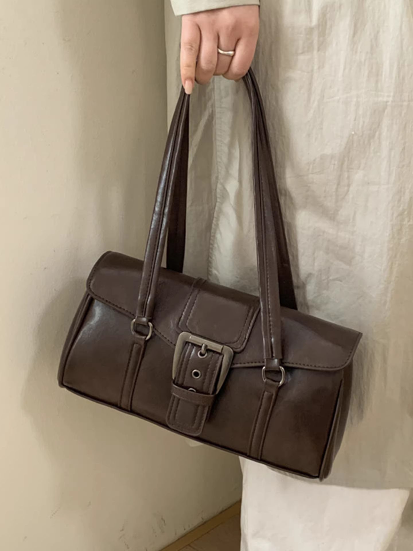 Túi xách nữ cỡ lớn, phong cách retro thu đông 2025, túi đeo vai/nách thời trang, chất liệu cao cấp, túi tote đi làm