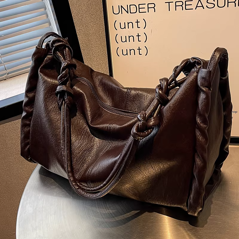 Túi xách nữ cao cấp, dung tích lớn, mẫu mới 2025, thời trang thu đông, đeo vai, đeo chéo, phong cách độc đáo, kiểu dáng cổ điển, túi gối