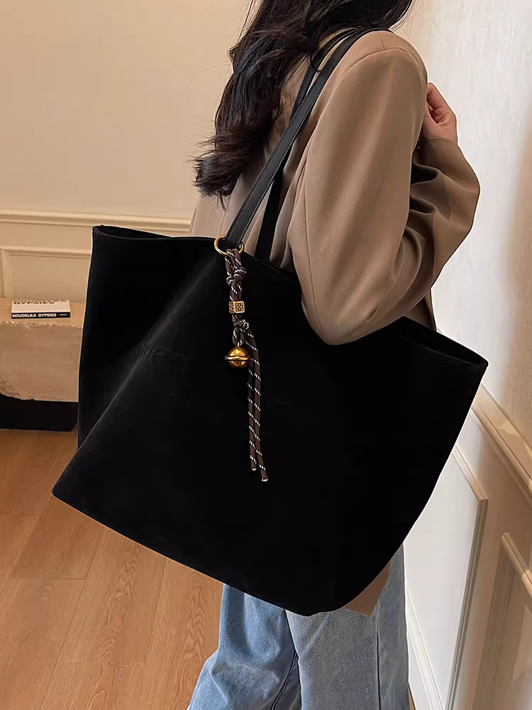 Túi đeo chéo nữ da lộn cao cấp, dung tích lớn, mẫu mới thu đông 2025, túi tote đi làm sang trọng