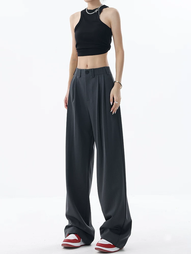 Quần âu kiểu mới Xuân Thu KEN STUDIO2025 dành cho nữ, thiết kế xếp ly draping, dáng rộng, dài chấm đất, phong cách thường ngày.