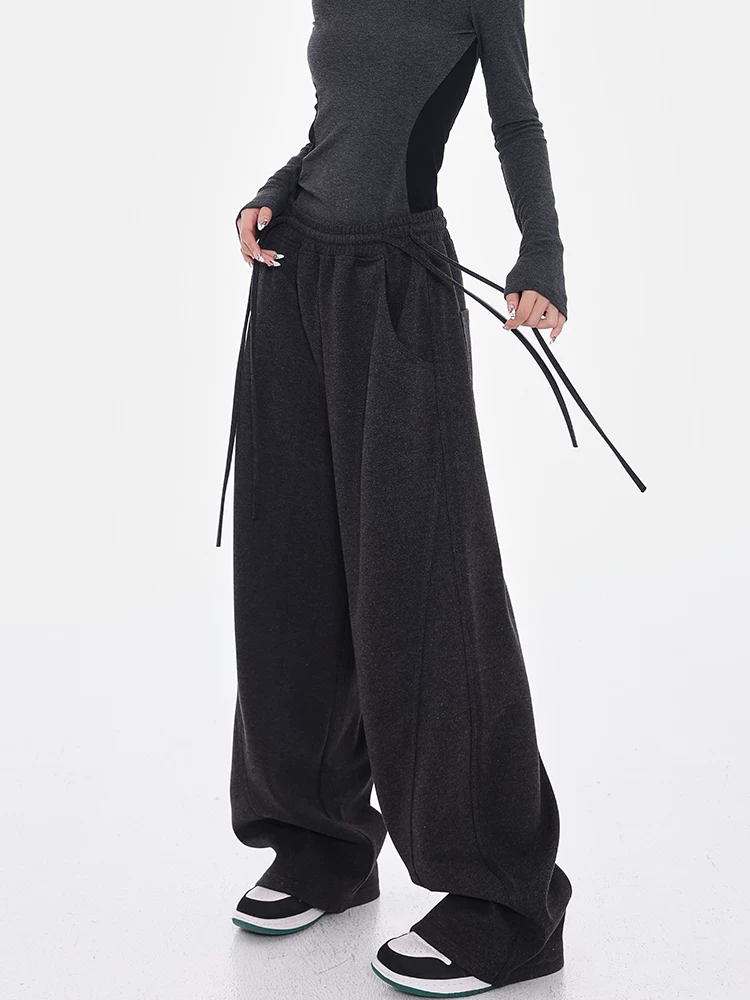 Quần len dày KEN STUDIO dành cho nữ, quần thể thao rộng rãi, quần thể thao, quần liềm, quần kiếm, quần ống rộng