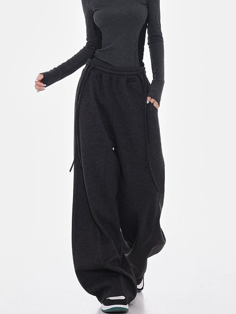 Quần len dày KEN STUDIO dành cho nữ, quần thể thao rộng rãi, quần thể thao, quần liềm, quần kiếm, quần ống rộng