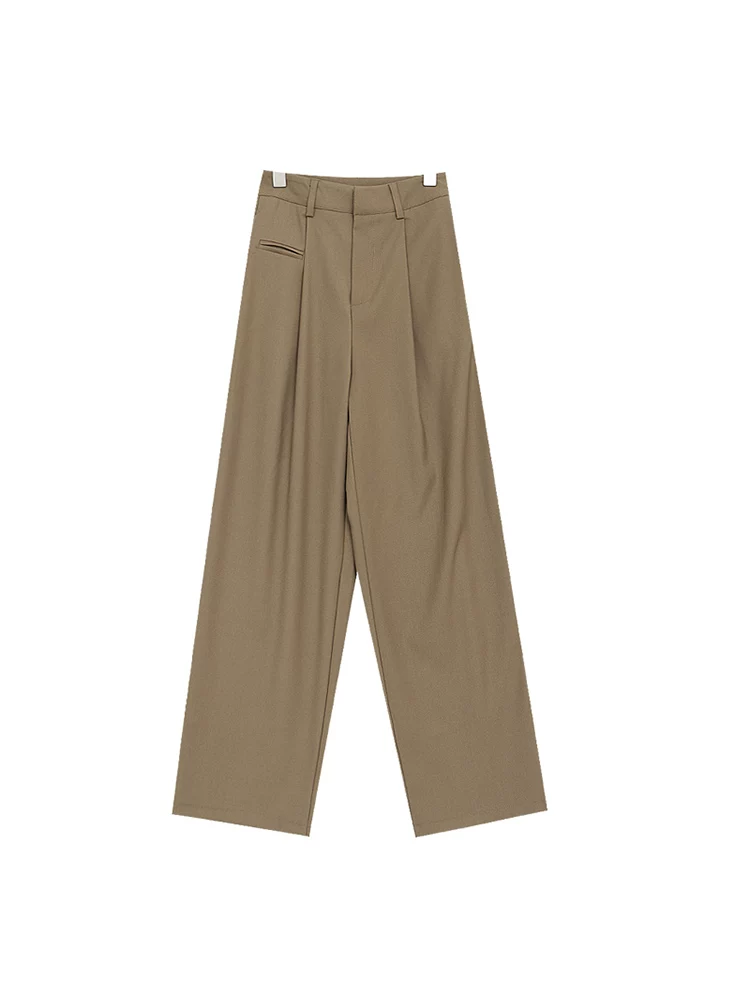 KEN STUDIO thiết kế độc đáo quần âu ống thẳng dành cho nữ, quần dài mùa xuân thu, quần ống rộng, quần công sở, quần thường ngày.