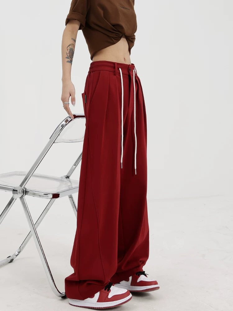 KEN STUDIO Xuân Thu Thiết kế nguyên bản Quần thể thao chuối Quần thẳng nữ Quần ống rộng Quần âu Quần tây