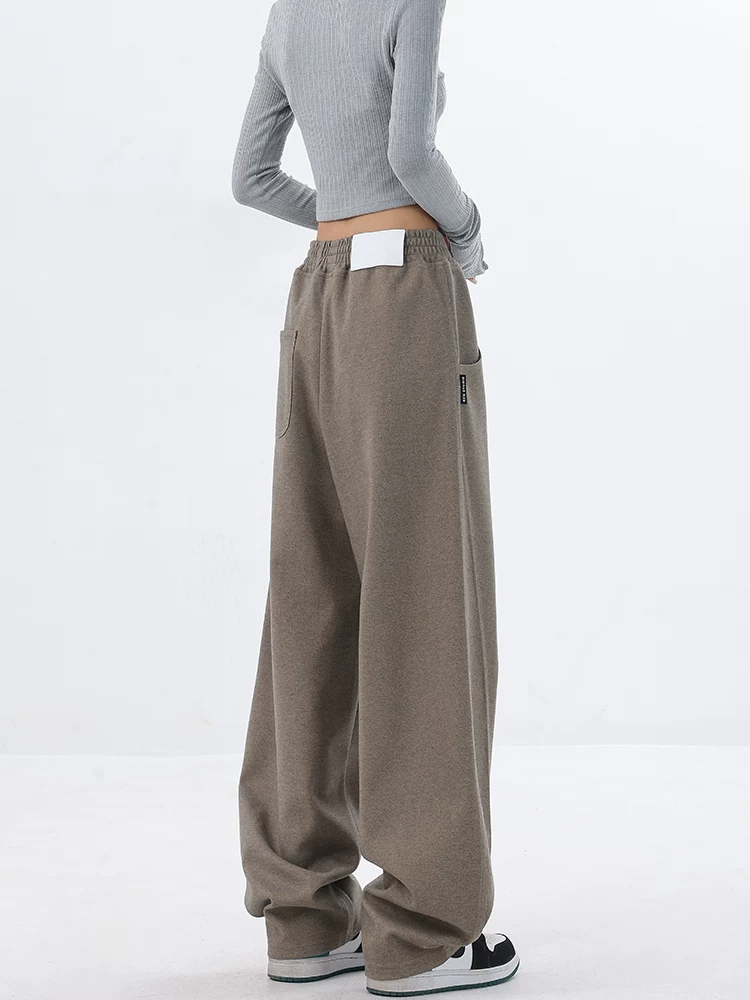 KEN STUDIO quần dày mùa thu đông, quần dao cong, quần chuối, quần thể thao, quần thể thao ống rộng rộng rãi dành cho nữ.