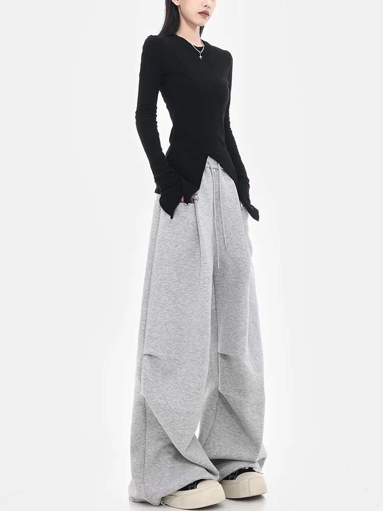 KEN STUDIO mùa thu đông quần lính dù đường phố cao cấp của Mỹ quần thể thao quần thể thao nữ đa năng quần dài dáng rộng thông thường