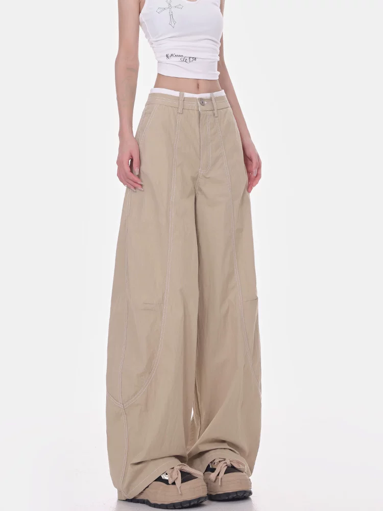 KEN STUDIO quần kaki scimitar quần liềm quần chuối quần nữ nhẹ nhàng quần ống rộng quần âu quần tây