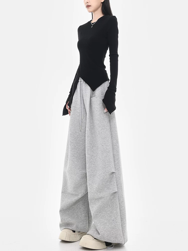 KEN STUDIO mùa thu đông quần lính dù đường phố cao cấp của Mỹ quần thể thao quần thể thao nữ đa năng quần dài dáng rộng thông thường