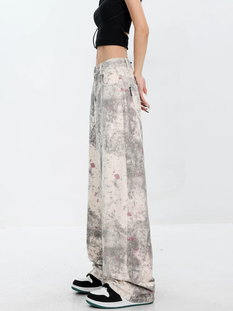 KEN STUDIO phong cách mới mùa hè nguyên bản của Mỹ quần jean ống rộng dáng rộng kiểu dáng rộng thùng thình kiểu dáng rộng thùng thình