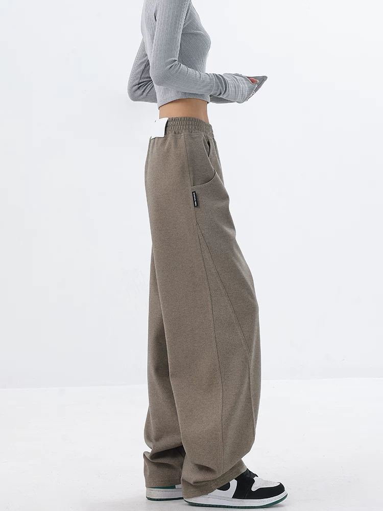 KEN STUDIO quần dày mùa thu đông, quần dao cong, quần chuối, quần thể thao, quần thể thao ống rộng rộng rãi dành cho nữ.