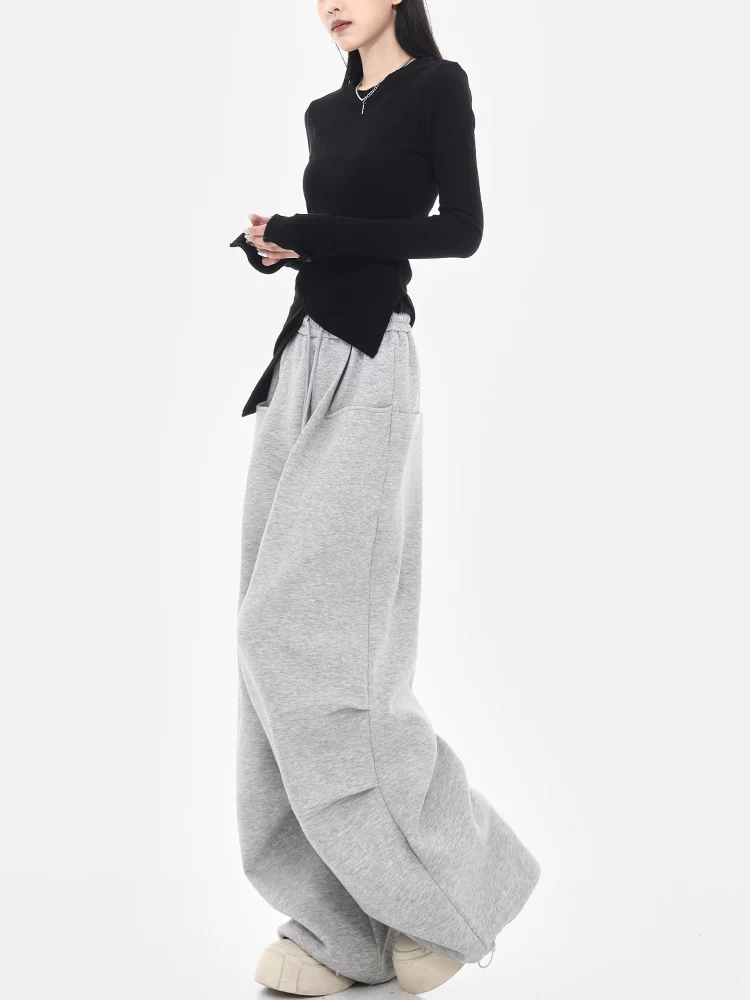 KEN STUDIO mùa thu đông quần lính dù đường phố cao cấp của Mỹ quần thể thao quần thể thao nữ đa năng quần dài dáng rộng thông thường