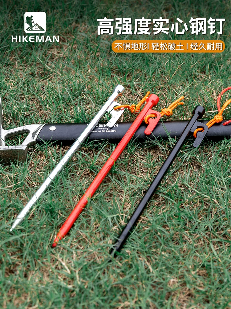 Cọc lều ngoài trời, cọc thép cố định mái che, cọc bãi biển cắm trại, cọc chống gió mở rộng, cọc cắm trại, bộ dây gió.