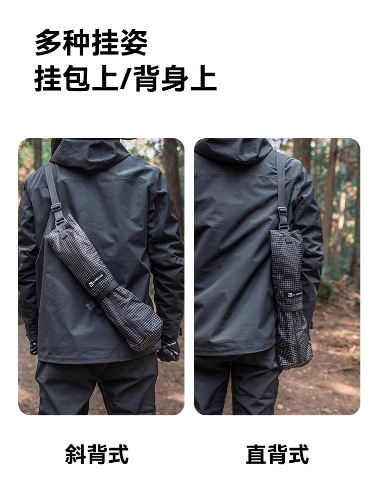 Túi đựng gậy leo núi ngoài trời, ba lô di động bền bỉ, chống mài mòn, chống thấm nước, túi đựng gậy đi bộ có thể gập lại, thiết bị đi bộ đường dài