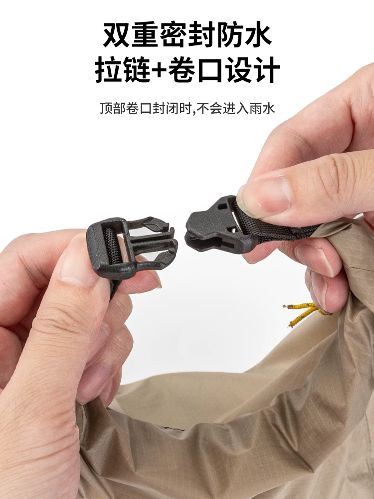 Túi chống nước ngoài trời để bơi lội, chèo thuyền, túi đựng quần áo du lịch nhẹ, di động, được phủ silicon, ngăn khô và ướt riêng biệt