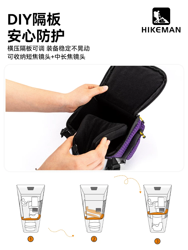 Túi đựng máy ảnh ngoài trời, túi hình tam giác, túi chụp ảnh SLR kỹ thuật số, túi đeo ngực, túi đeo chéo vai dày chống sốc, hộp đựng bảo vệ