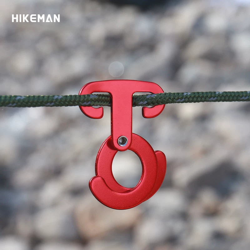 Khóa dây gió hợp kim nhôm đa năng ngoài trời hình chữ O, móc treo đèn lều cắm trại tự khóa