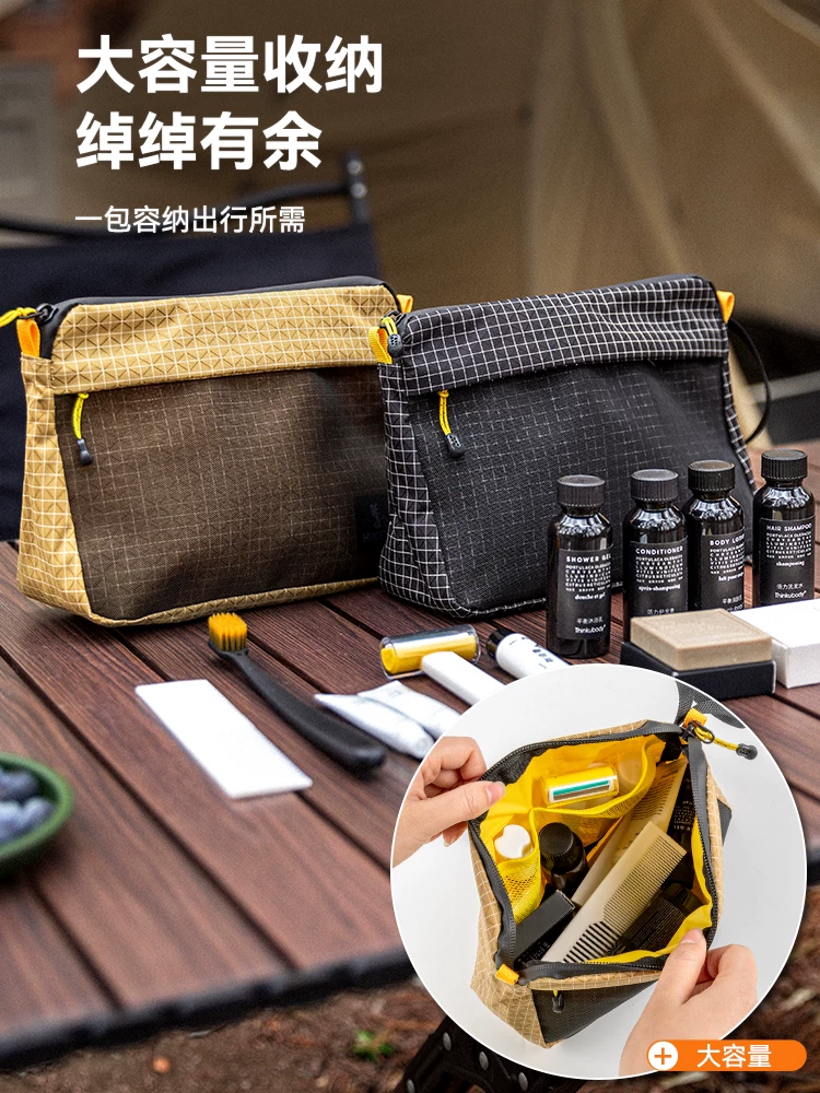 Túi đựng đồ vệ sinh cá nhân cho chuyến công tác ngoài trời, túi đựng đồ trang điểm Dacron nhẹ, ngăn khô và ướt, túi đựng đồ chống thấm nước dung tích lớn