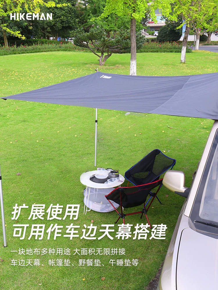 Thảm trải đất cho lều, mái che ngoài trời, vải trải đất chống thấm nước và chống ẩm, thảm dã ngoại dành cho 3/4 người, vải Oxford, thảm trải đất chống mài mòn và chống thủng