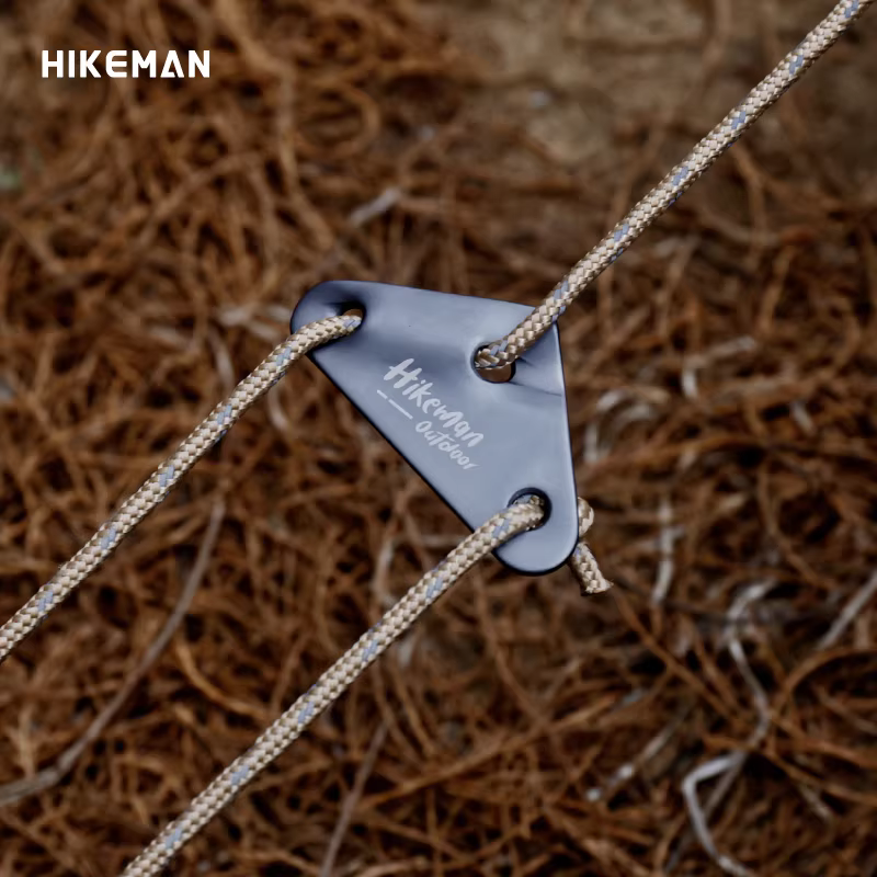 Khóa dây dù tam giác hợp kim nhôm HIKEMAN ngoài trời, dây kéo bạt chống trượt, khóa cố định dây chống gió cho lều 6mm