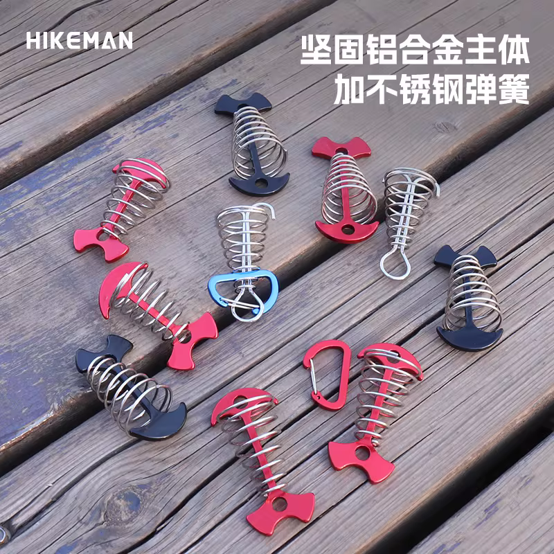 Đinh gỗ ngoài trời, đinh cố định lều, dây chống gió, đinh xương cá hợp kim nhôm, đinh lò xo mái hiên, đinh đá nối mạch