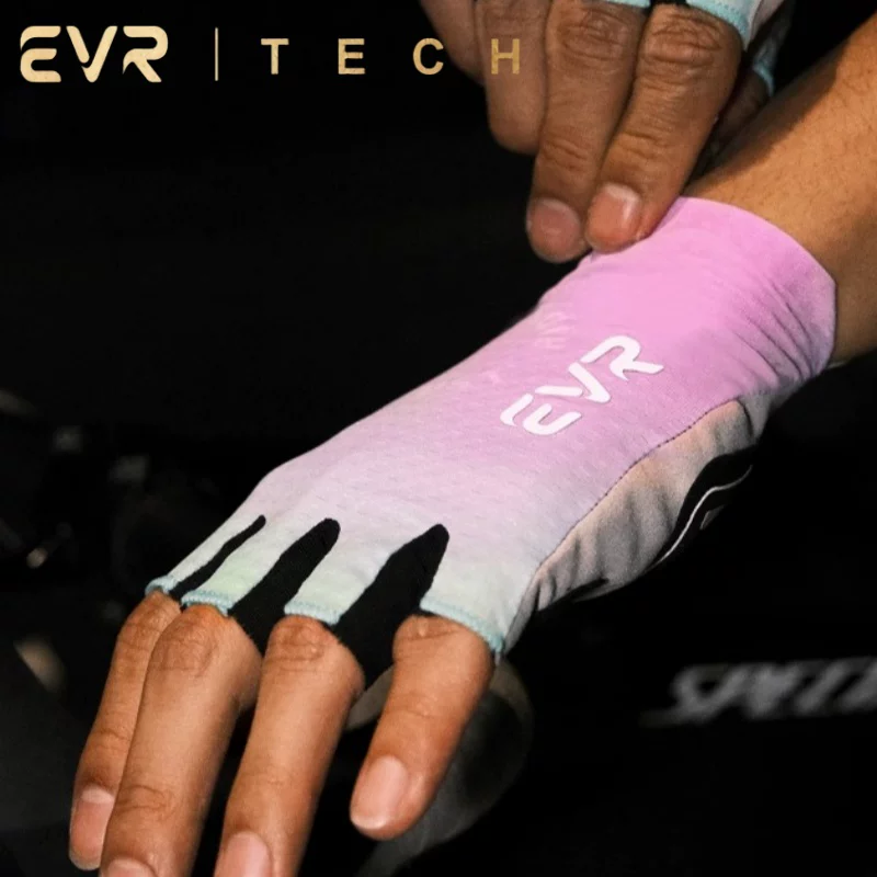 Găng tay đạp xe ngắn ngón tay có đệm EVR găng tay nửa ngón thoáng khí dành cho xe đạp đường trường thể thao ngoài trời mùa xuân hè dành cho nam và nữ
