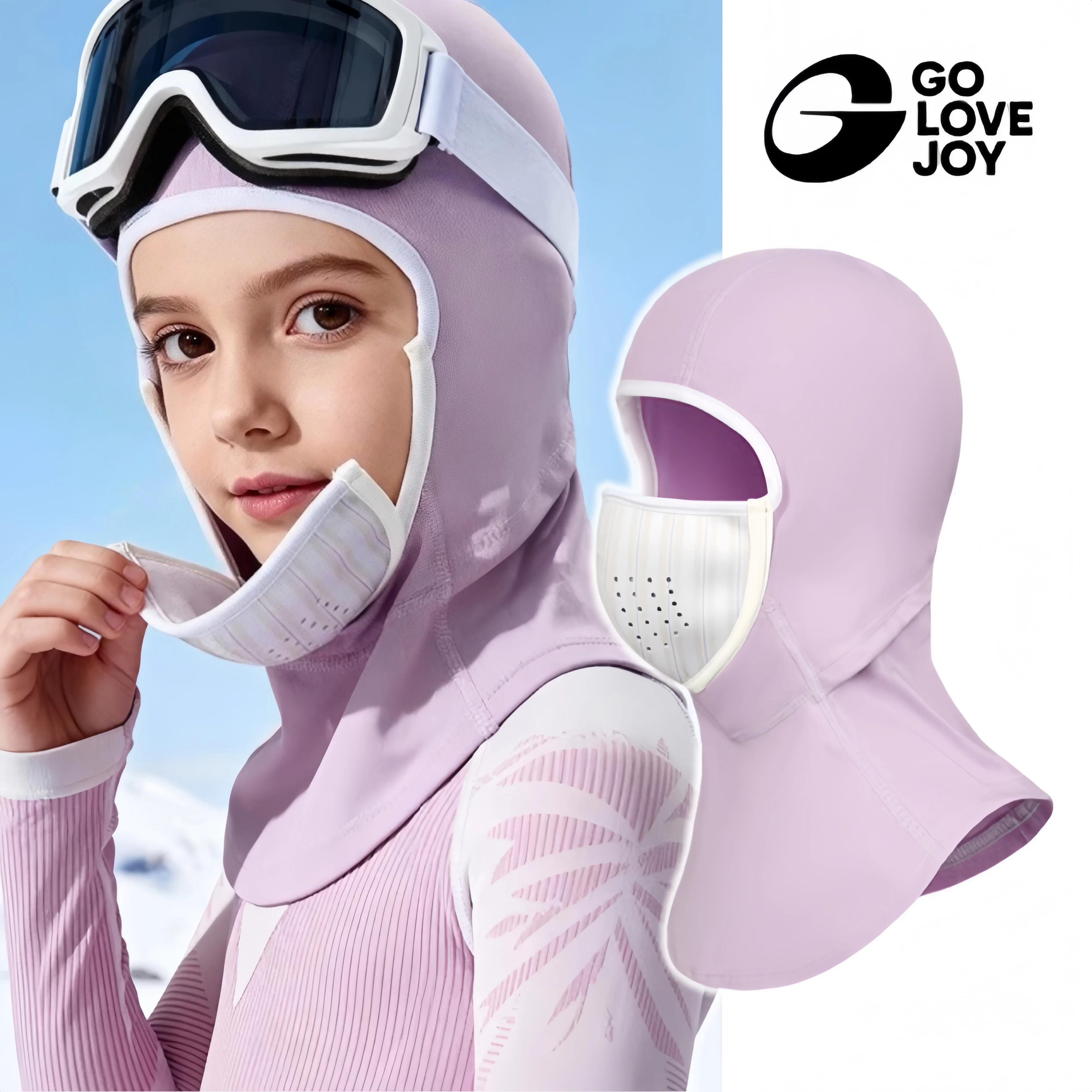 Mặt nạ trượt tuyết ngoài trời cho trẻ em, bảo vệ mặt bằng nam châm cho bé trai, mũ bảo hiểm ấm áp và nhanh khô, đồ bảo hộ chống gió mùa đông cho bé gái
