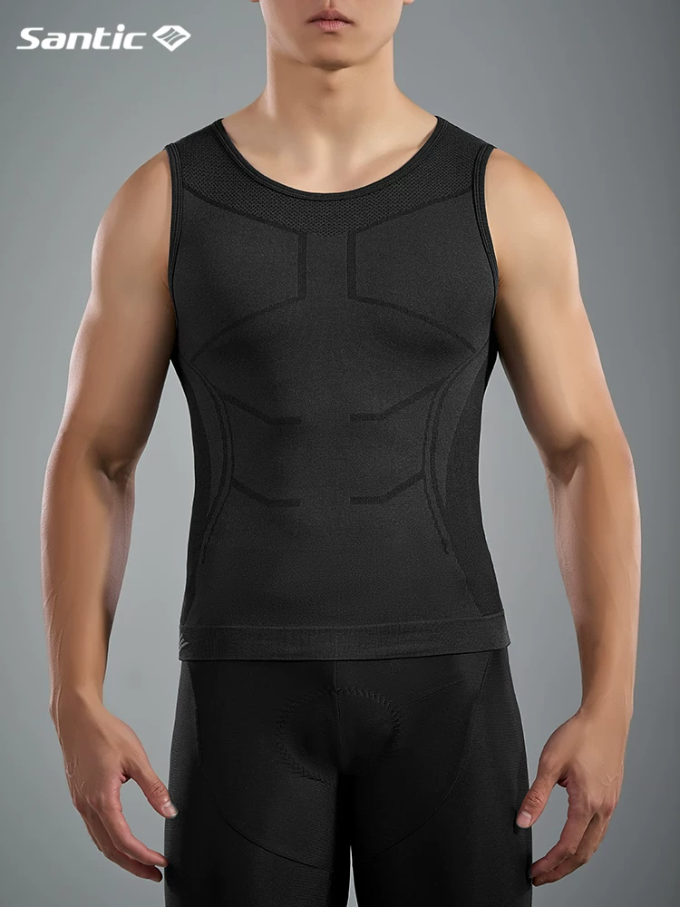 Áo thể thao đạp xe liền mạch mùa thu đông mới của Santic Áo sơ mi lớp nhiệt dành cho xe đạp đường trường dành cho nam giới