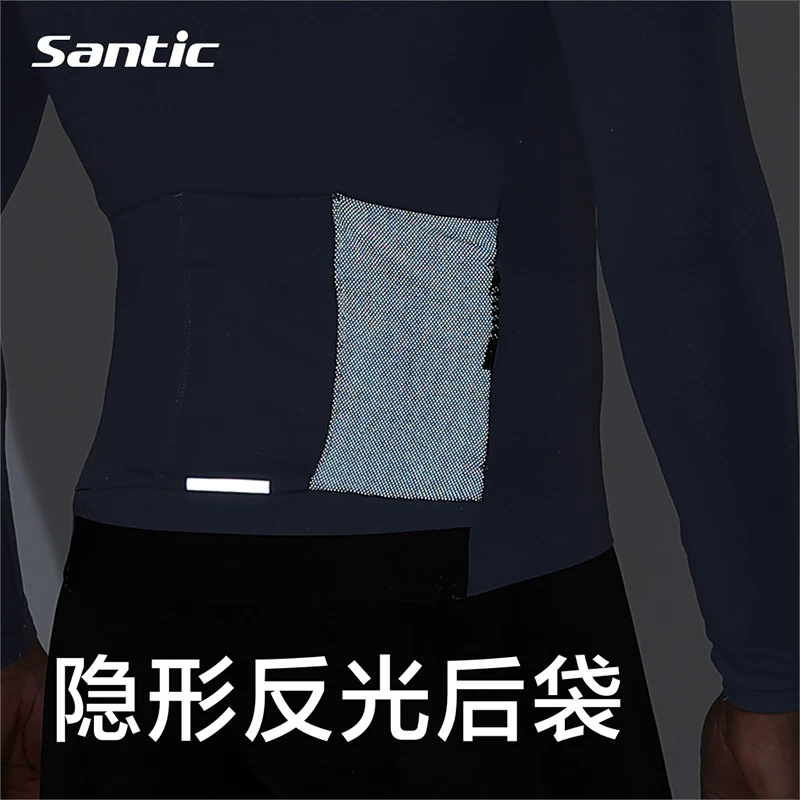 Áo khoác lông cừu mỏng Santic kiểm soát nhiệt độ mùa xuân, mùa thu và mùa đông quần áo đi xe đạp ấm áp quần áo đi xe đạp đường bộ nam