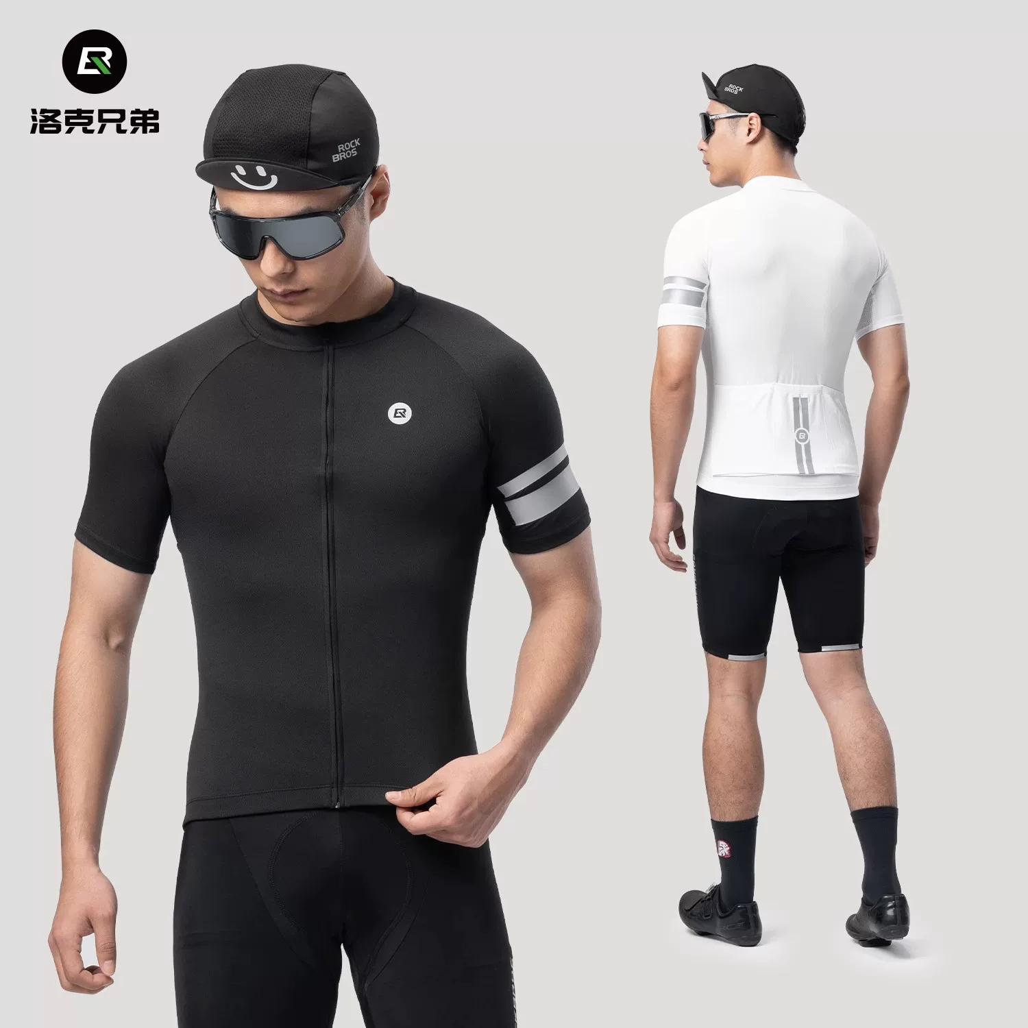 Áo đi xe đạp Rock Brothers dành cho nam mùa hè ngắn tay thoáng khí xe đạp đường bộ bộ đồ đi xe đạp khô nhanh dành cho nam