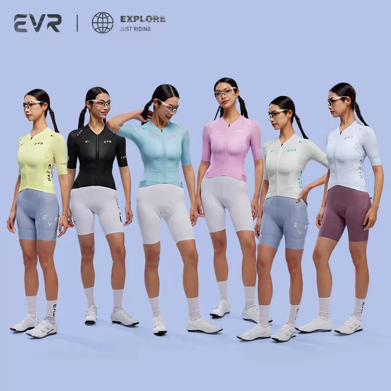 Áo thun đi xe đạp ngắn tay EVR-Summer dành cho nữ, áo ngắn tay đi xe đạp leo núi thoáng khí và chống nắng, thiết bị đạp xe PRO