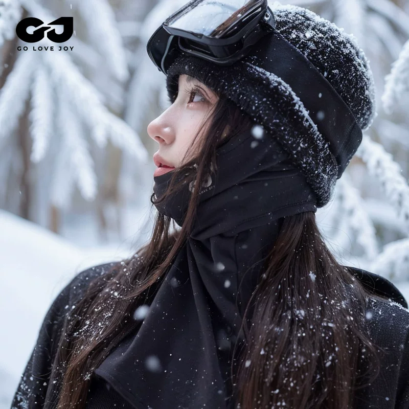 Khăn bảo vệ mặt khi trượt tuyết nhanh khô mới dành cho nam và nữ, lót lông cừu, chống gió, giữ ấm và chống lạnh, mũ trùm đầu, mặt nạ đi xe đạp và khăn quàng cổ