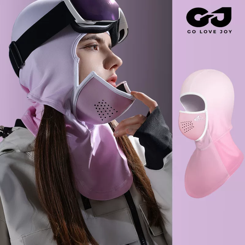 Mũ trùm đầu và khẩu trang trượt tuyết, ấm áp và chống lạnh, nhanh khô, phối màu, bảo vệ mặt bằng nam châm, đạp xe mùa đông, đồ bảo hộ trượt tuyết chống gió