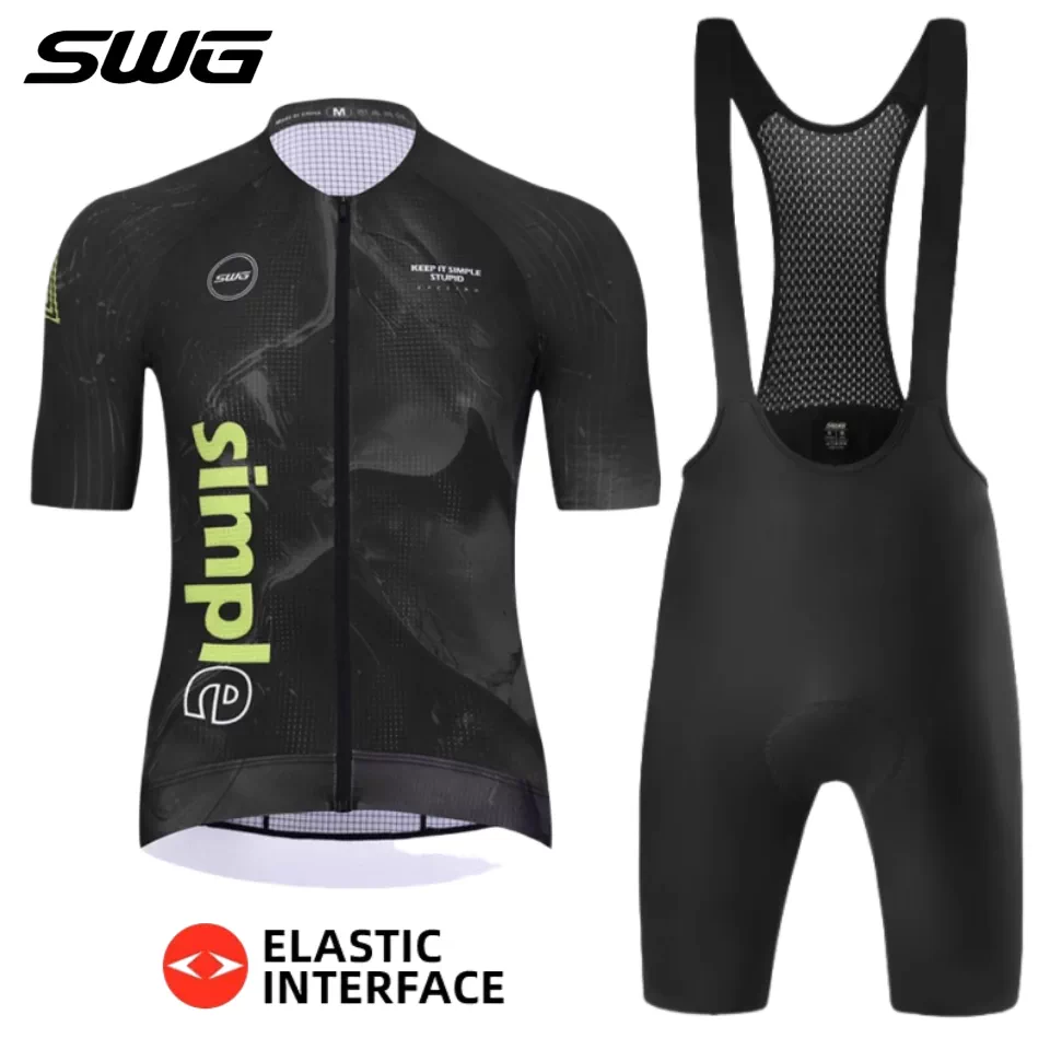 SWG Mingsheng mùa xuân hè mới dành cho nam giới áo đi xe đạp ngắn tay có độ đàn hồi cao, quần áo đi xe đạp thoải mái, thoáng khí, thấm mồ hôi