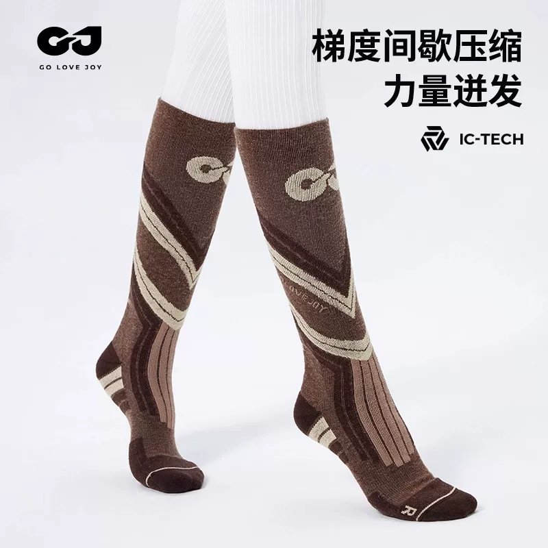 Tất trượt tuyết chuyên nghiệp dành cho nam và nữ trong mùa đông, được làm bằng len merino, tất dài đi bộ đường dài ngoài trời ấm áp và dày dặn, nhanh khô, chịu được áp lực.