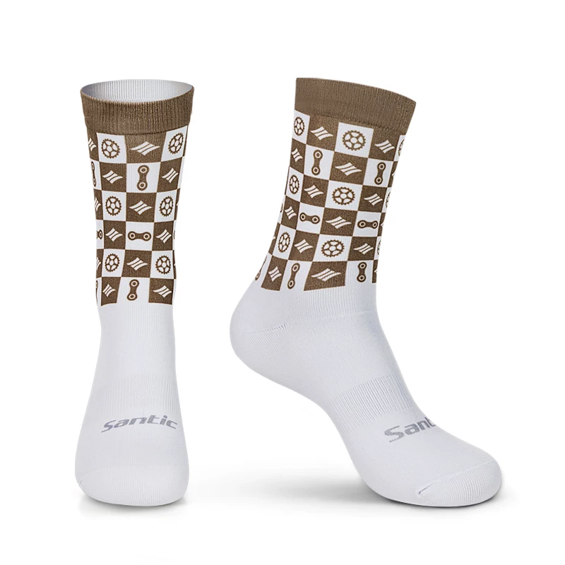 Tất thể thao đạp xe Santic Tất dài đến giữa bắp chân Tất chạy bộ thoáng khí cho mọi mùa Dòng Poppy