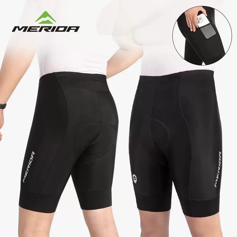 Quần short đi xe đạp Merida Double Arrow dành cho nam mùa hè, xe đạp đường trường, xe đạp leo núi, có ngăn đựng đồ, trang phục đi xe đạp