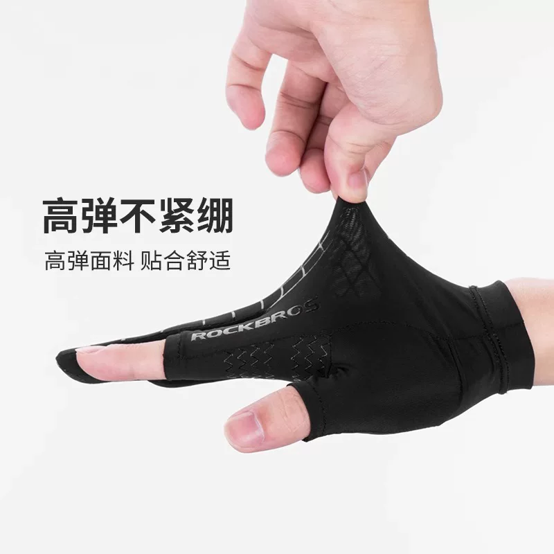 Găng tay không ngón bằng lụa băng mùa hè dành cho nam, thích hợp để câu cá, hoạt động ngoài trời, đạp xe, lái xe, găng tay chống nắng mỏng cho phụ nữ trong mùa hè.