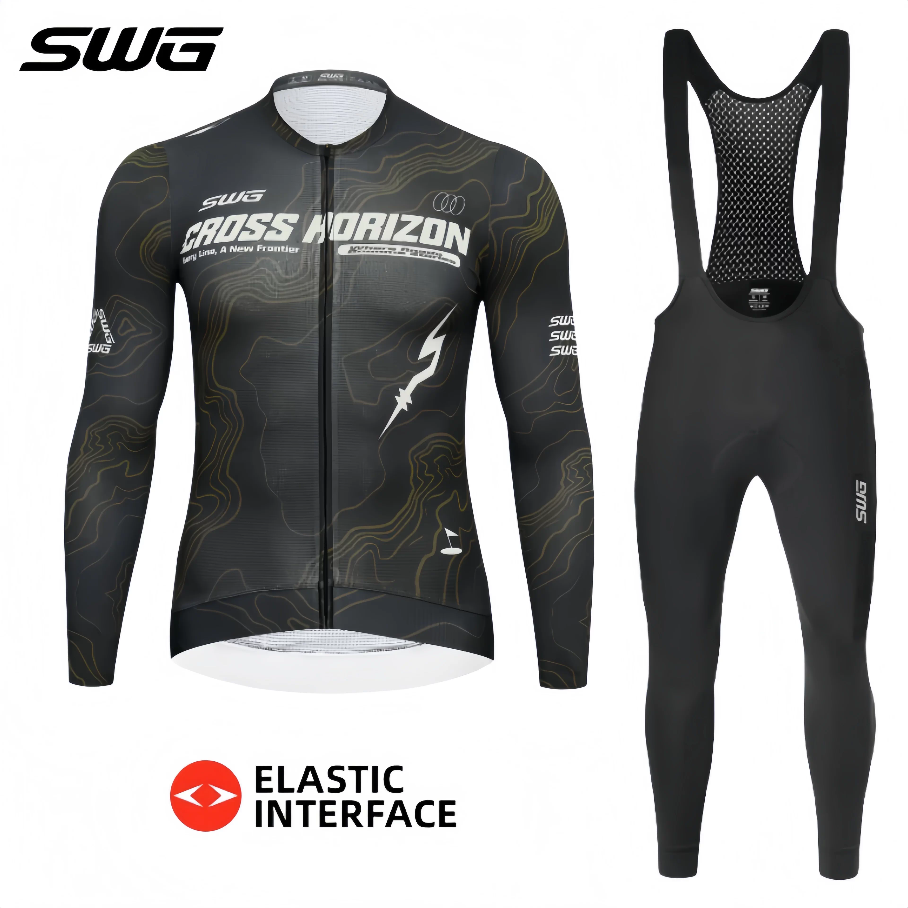 Áo đi xe đạp SWG Mingsheng mùa xuân thu nhanh khô thoáng khí cho nam dài tay bộ thiết bị đi xe đạp đường bộ