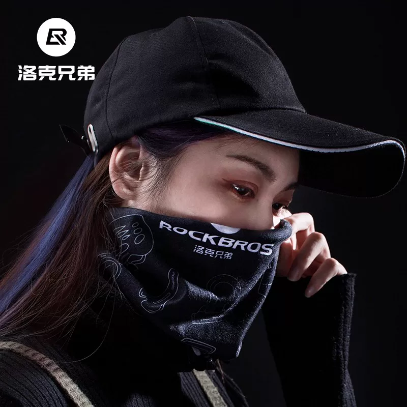 Khăn quàng cổ giữ ấm đa năng Rock Brothers, chất liệu fleece, dành cho nam và nữ, dùng khi đạp xe ngoài trời, mùa thu đông.